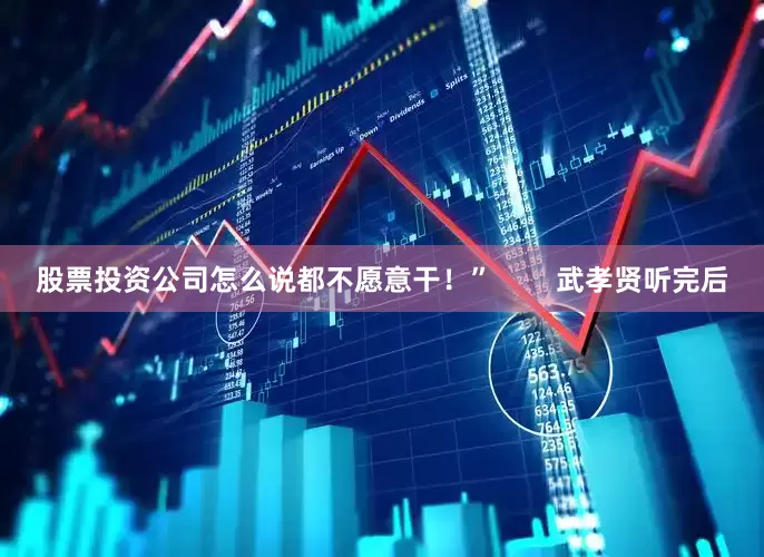 股票投资公司怎么说都不愿意干！”        武孝贤听完后